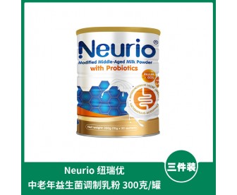 【1件包邮】Neurio 纽瑞优 中老年益生菌调制乳粉 300克x3罐