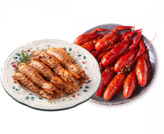 【特价组合】皮皮虾1KG搭配中国小龙虾1KG