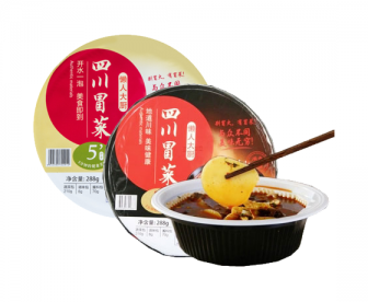 与美四川冒菜速食开水冲泡即食方便面桶装冒菜麻辣不辣双口味288g