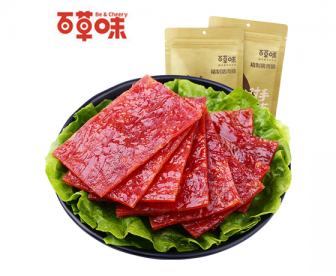 【新品】百草味猪肉脯麻辣味