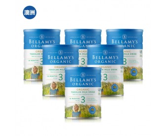 【澳洲直邮包邮】Bellamy's 贝拉米 有机奶粉3段 900克x6罐/箱（12个月以上适用）