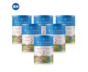 【澳洲直邮包邮】Bellamy's 贝拉米 有机奶粉2段 900克x6罐/箱（ 6-12个月适用）