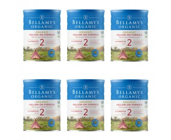 【15天必达】【新西兰直邮包邮】Bellamy's 贝拉米 有机奶粉2段 900克x6罐/箱（6-12个月）【收件人身份证必须上传】 