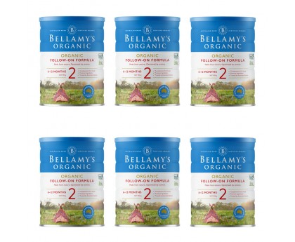 【新西兰直邮包邮】Bellamy's 贝拉米 有机奶粉2段 900克x6罐/箱（6-12个月）【收件人身份证必须上传】