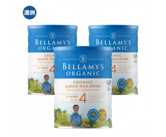 【澳洲直邮包邮】Bellamy's 贝拉米 有机奶粉4段 900克x3罐/箱（3岁以上适用）
