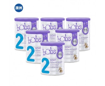 【澳洲直邮包邮】Bubs 婴儿山羊配方奶粉2段 800克x6罐/箱(6-12个月适用) 【澳洲直邮包邮】Bubs 婴儿山羊配方奶粉2段 800克x6罐/箱(6-12个月适用)
