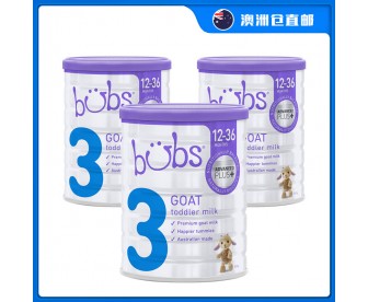 【澳洲直邮包邮】Bubs 婴儿山羊配方奶粉3段 800克x3罐/箱（1-3岁适用）