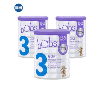 【澳洲直邮包邮】Bubs 婴儿山羊配方奶粉3段 800克x3罐/箱(1-3岁适用) 【澳洲直邮包邮】Bubs 婴儿山羊配方奶粉3段 800克x3罐/箱(1-3岁适用)