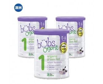 【澳洲直邮包邮】Bubs 婴幼儿有机草饲牛奶粉 1段 800克x3罐/箱（0-6个月适用）【奶粉订单收件人身份证必填】 