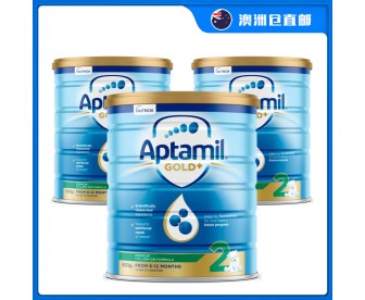 【澳洲直邮包邮】Aptamil 爱他美 金装2段 900克x3罐/箱（6-12个月以上适用） 