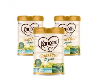 【新西兰直邮包邮】Karicare 可瑞康 有机牛奶粉三段 900克x3罐/箱（12+月适用）【奶粉订单收件人身份证必需上传】