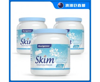 【澳洲直邮包邮】Maxigenes 美可卓 脱脂成人牛奶粉 1公斤x3罐/箱 【澳洲直邮包邮】Maxigenes 美可卓 脱脂成人牛奶粉 1公斤x3罐/箱