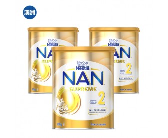 【澳洲直邮包邮】Nestle 雀巢 超级能恩婴儿奶粉二段 金罐装 800克x3罐/箱（6-12个月）