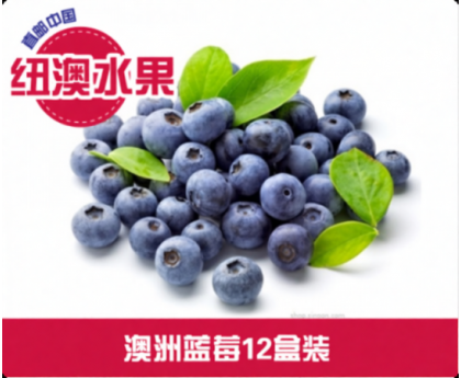 【直发中国】澳洲蓝莓12盒装（约125克/盒） 